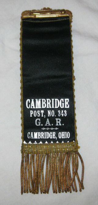 1866 GAR Member Medal Badge Cambridge Ohio Post 343 Reversible Civil War Funeral 6