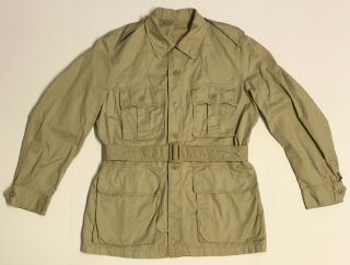 Korean/vietnam War Era Air Force Cotton Tropical Bush Jacket,  Tan,  40r