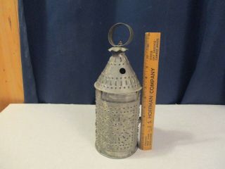 Antique Pierced / Punched Tin Candle Lantern