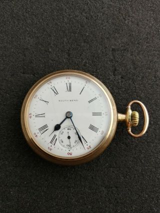 Vintage 18 Size South Bend Pocketwatch Running