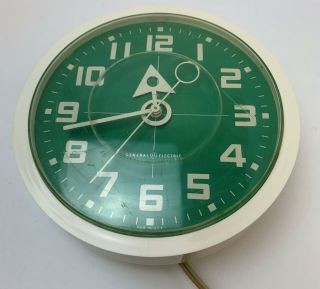 Vintage General Electric Wall Clock,  Model 2171,  6 " Diameter Green Face Clock