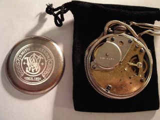 Vintage 16S Westclox Smith & Wesson Theme Dial & Case Runs Well. 7