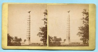 Civil War Gettysburg Mumper Stereoview 83rd Ny Infantry Monument