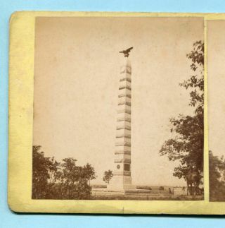 Civil War GETTYSBURG Mumper Stereoview 83rd NY INFANTRY MONUMENT 3