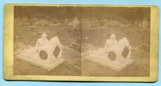 Civil War Gettysburg Mumper Stereoview 40th Ny Volunteers Monument