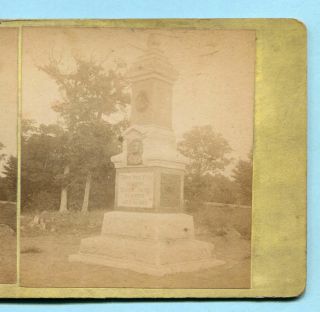 Civil War Gettysburg Mumper Stereoview 126th Ny Infantry Monument