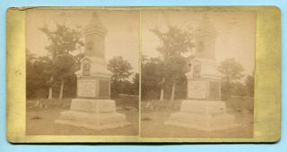 Civil War GETTYSBURG Mumper Stereoview 126th NY INFANTRY MONUMENT 2