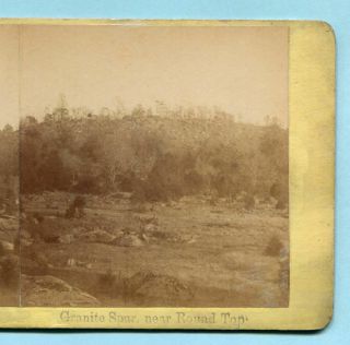 Civil War Gettysburg Mumper Stereoview Granite Spur Near Round Top