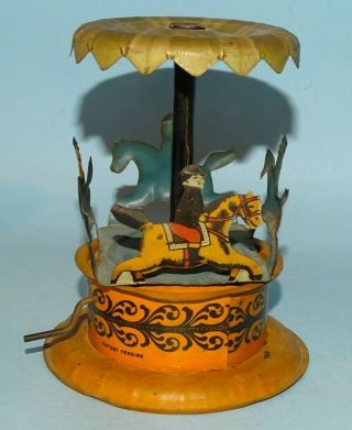 CAROUSEL CRANK OPERATED TIN TOY 3