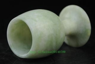 PURE NATURAL CHINESE JADE SKILLFULLY CARVING WINE CUP a01 5
