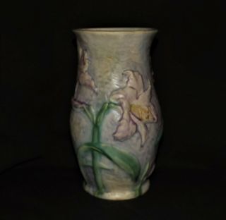 ANTIQUE 1920 ' s WELLER ART POTTERY Irises or Lilies VINTAGE SILVERTONE 10 