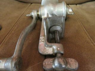 Antique Griswold Cast Iron Meat Grinder No 0 Wood Handle Kitchen Tool 6