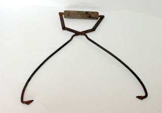 Primitive Antique Ice Tongs - Turn Of The Century Rustic Decor Home Version Tongs