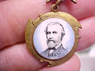UCV Like Badge ORLEANS SAVANNAH 1910 w/Enamel Portrait of Robert E.  Lee RARE? 2