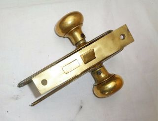 Antique Hardware Set Brass Door Knobs Art Deco Backplate Mortise Lock 8