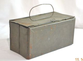Antique Vintage Us 1900 - 1940 Patent Collapsible Folding Military Tin Lunch Box