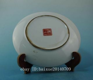 China old porcelain famille rose phoenix pattern plate/qianlong mark 28 b02 4