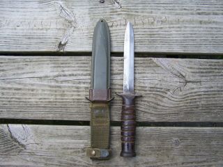 W W 2 U.  S.  Mb Trench Fighting Knife H.  Boker With M/8 Scabbard