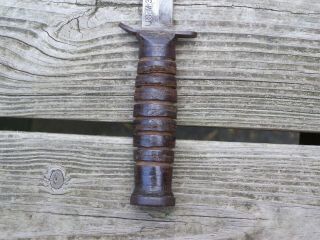 W W 2 U.  S.  MB TRENCH FIGHTING KNIFE H.  BOKER WITH M/8 SCABBARD 6