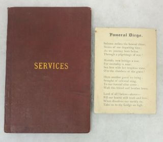 1883 Vintage Civil War Grand Army Of The Republic Gar Services Booklet.