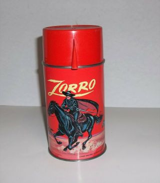 Minty Bright 1966 Red Zorro Thermos Aladdin Rare