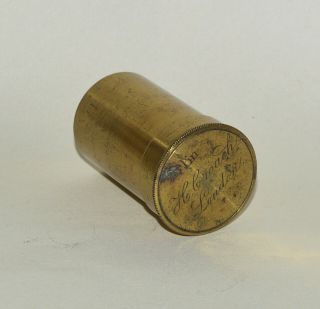 Empty Objective Lens Canister For Brass Microscope - 1in.  H.  Crouch.