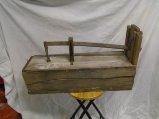Vintage Homemade Wooden Animal Trap Box Wisconsin Trappers Box Weathered Wood