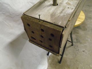 Vintage Homemade wooden Animal trap box Wisconsin Trappers Box Weathered Wood 3