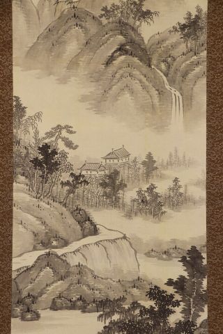 JAPANESE HANGING SCROLL ART Painting Sansui Landscape Asian antique E7453 4