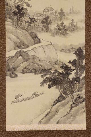JAPANESE HANGING SCROLL ART Painting Sansui Landscape Asian antique E7453 5