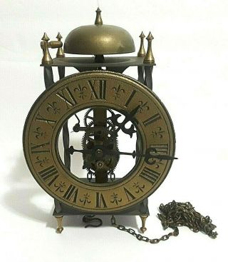 Vintage Skeleton Wall Clock Tempus Fugit No Weights Or Pendulum Made In Germany