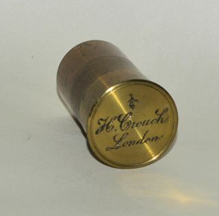 Empty Objective Lens Canister For Brass Microscope - 1/6 H.  Crouch,  London.