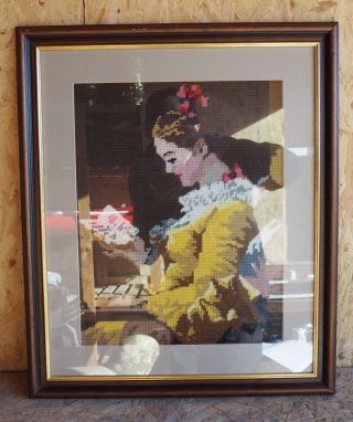 Vintage Framed Tapestry - 18 " X 21.  5 "