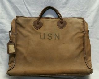 Ww2 Wwii Us Navy Naval Aviator Ll Bean Tote Named Pilot Rare Commander