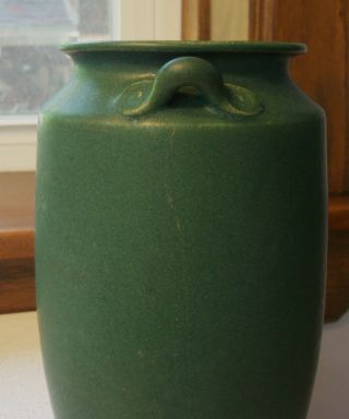 Arts and Crafts Matte Finish Vase with Handles Circa 1910s Signed 3