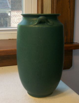 Arts and Crafts Matte Finish Vase with Handles Circa 1910s Signed 4