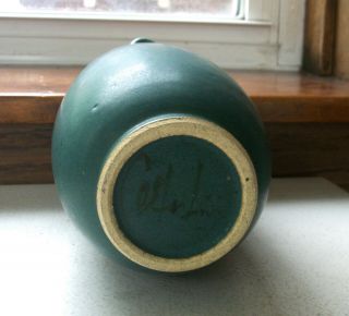 Arts and Crafts Matte Finish Vase with Handles Circa 1910s Signed 5