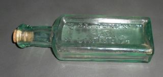 c1890 Antique Aqua Bottle Dr.  Jones ' Beaver Liniment. 2