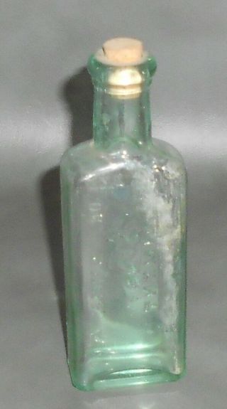 c1890 Antique Aqua Bottle Dr.  Jones ' Beaver Liniment. 4