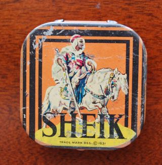 Antique Pharmacy Medicine Sheik Condom Tin