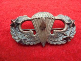 Rare Wwii Sterling Us Airborne Jump Wings D - Day 4 Stars Invasion Arrow