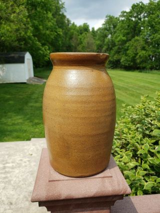 Rare Salt Glaze Stoneware Wax Seal Canning Jar Crock Leitzinger Clearfield Pa 2