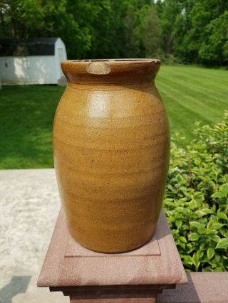 Rare Salt Glaze Stoneware Wax Seal Canning Jar Crock Leitzinger Clearfield Pa 3