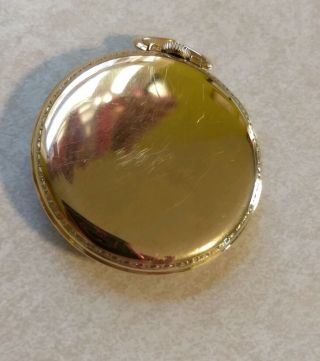 Vintage Bulova Open Face Pocket Watch 17 Jewels 10k Gold Filled 5