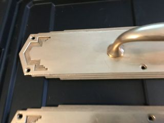 VTG Yale Brass Door Handle Hardware pull Plate 15x 3 1/2 &lock,  key 6