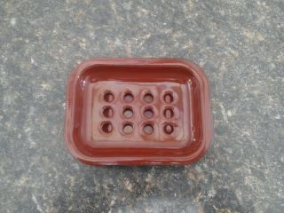 Vintage Brown Enamel 2 Pc.  Soap Dish Holder