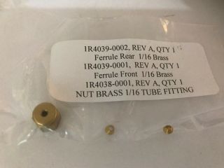 Thermo Fisher Scientic Nut Brass 1/16 Tube Fitting Including Ferrules Set Of 5
