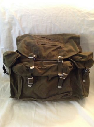 Vintage Military Canvas Backpack - Day Pack - German Army Style