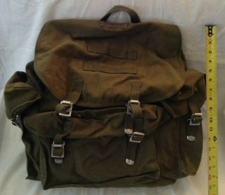 Vintage Military Canvas Backpack - Day Pack - German Army Style 5