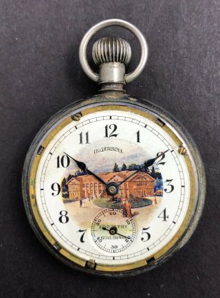 1905 18s Ingersoll Lewis & Clark Centennial Exposition Antique Pocket Watch OF 5